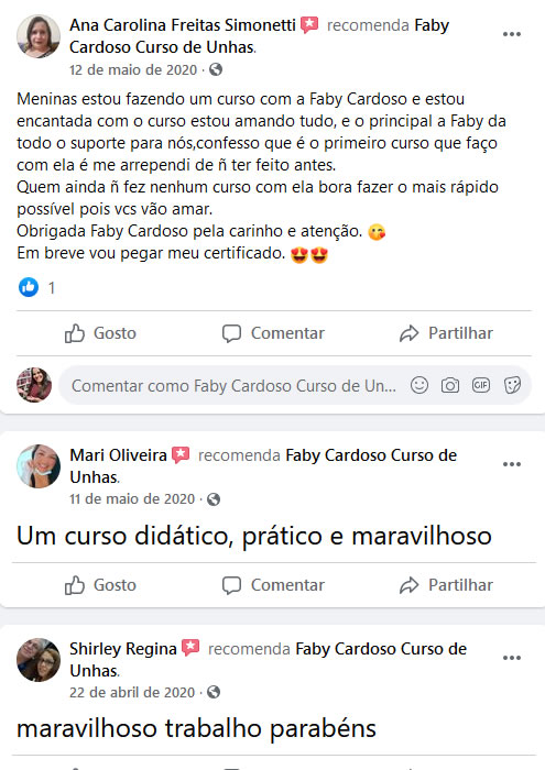 Depoimento de aluna do curso